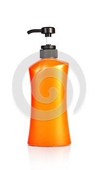 Plastic shampoo bottle