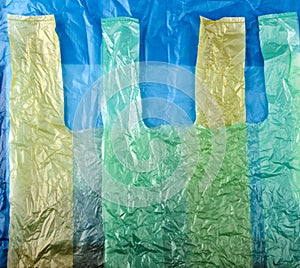 Plastic shopping bags as background
