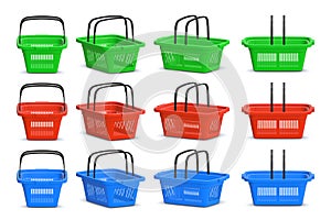 Plastic Shopping Basket Set