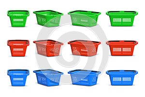 Plastic Shopping Basket Set
