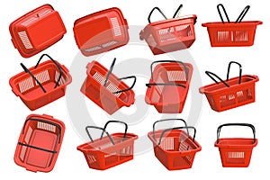 Plastic Shopping Basket Set