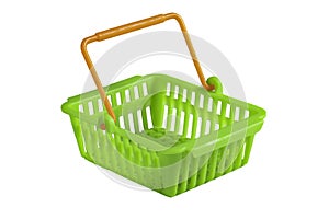 Plastic shopping basket. A small container for handy products