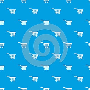 Plastic shopping trolley pattern seamless blue