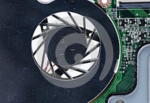 Plastic side of a laptop fan