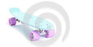 plastic skateboard isolated on white