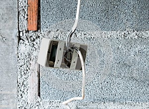 Plastic socket with the electrical wire.