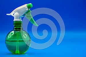 Plastic spray bottle with copy space