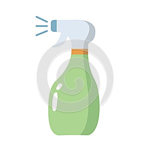 Plastic spray bottle vector illustration, Ironing spray icon, laundry sprayer image, cartoon cleaning spray bottle