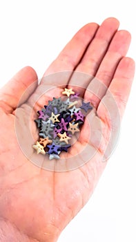 Plastic stars buttons for needlework