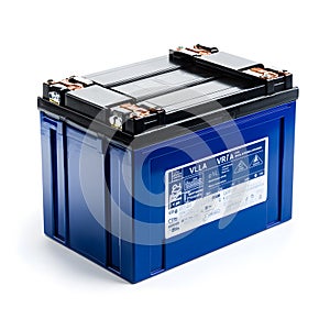 Plastic Storage Box with Battery and Lid Isolated on White Background for Organization and Storage