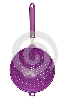 Plastic strainer isolated on white