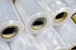 Plastic stretch film rolls