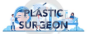Plastic surgeon typographic header. Idea of body and face