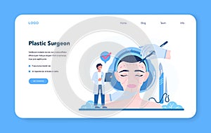 Plastic surgeon web banner or landing page. Idea of body and face