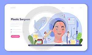 Plastic surgeon web banner or landing page. Idea of body and face