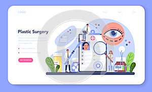 Plastic surgeon web banner or landing page. Idea of body and face