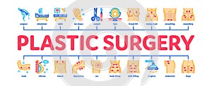 Plastic Surgery Clinic Minimal Infographic Banner Vector