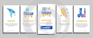 Plastic Surgery Clinic Onboarding Elements Icons Set Vector