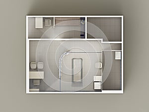 Plastic surgery doctors clinic isometric interior top view
