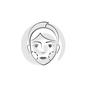 plastic surgery hand draw icon. Elements of face and body lifting illustration icon. Signs and symbols can be used for web, logo,