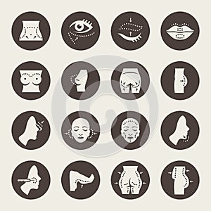 Plastic surgery icons