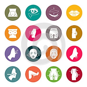 Plastic surgery icons