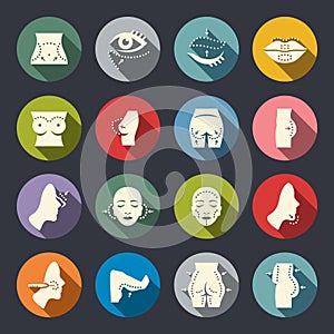 Plastic surgery icons