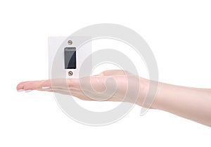 Plastic switch button in hand