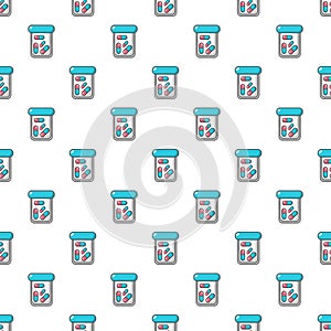 Plastic tablet jar pattern seamless