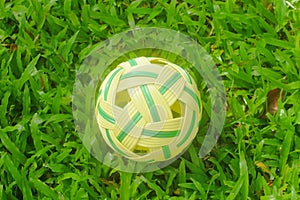 Plastic Takraw Ball on the lawn