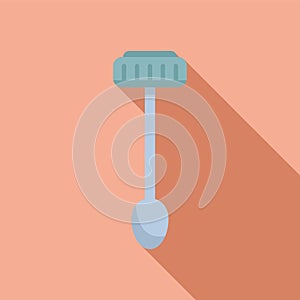 Plastic test swab icon flat vector. Lab sample