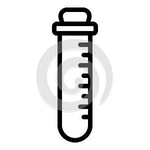 Plastic test tube icon, outline style