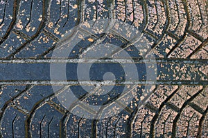 Plastic texture from black old dirty tire