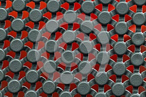 Plastic texture with red background