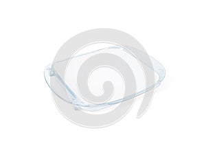 Plastic tip tray with blank paper mockup isolated on white