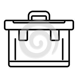 Plastic tool box icon, outline style