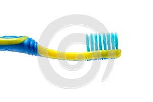 Plastic toothbrush on isolated white