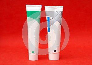 Plastic toothpaste tubes photo