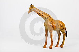 Plastic toy animals giraffe and elephant