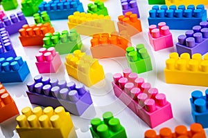 Plastic toy building blocks