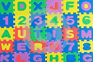 Plastic toy letters spelling the word Autism