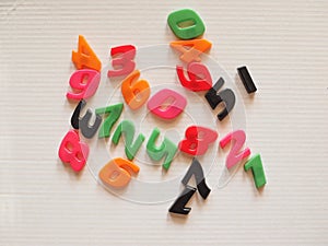 Plastic toy numbers