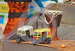 Plastic toy rickshaw. South India