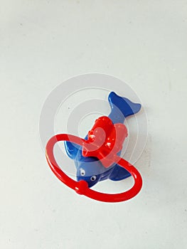 Plastic toy seal on a white background