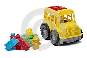 Plastic toys for baby in white background