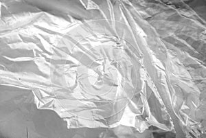 Plastic transparent old wrap texture in black and white