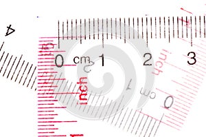 Plastic transparent ruler scale