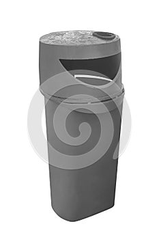 plastic trash container isolated on white background