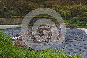 Plastic, trash, and garbage thrown into a valley in China