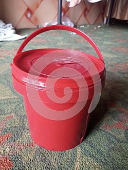 Plastic tub red tub dark red color